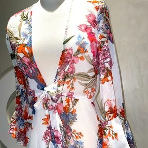 Floral maxi cover up